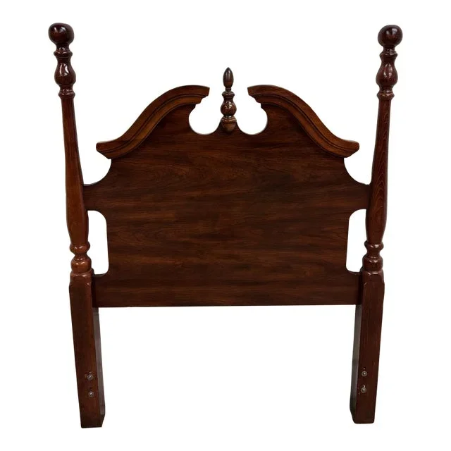 Vintage Twin Size Sears Roebuck Traditional Cannonball Pediment Headboard