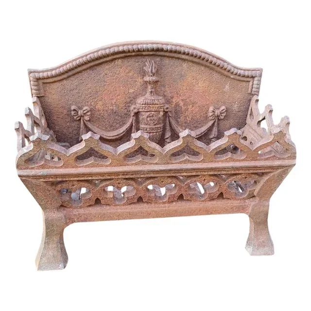 Vintage Victorian Fireplace Basket Hearth Grate