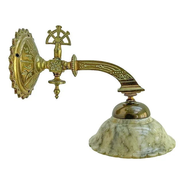 Vintage Wall Light in Bronze and Marble, 1920s