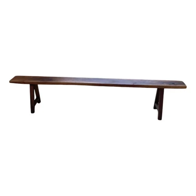 Vintage Walnut Bench, 1950s