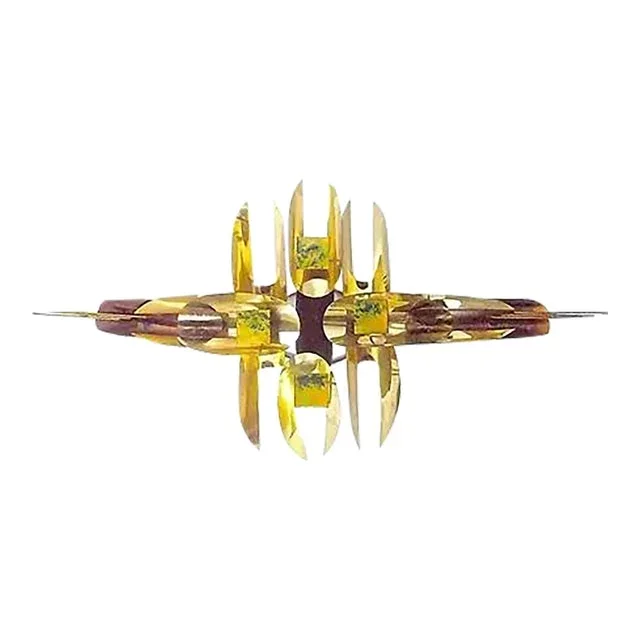 Vintage William Vose Mid-Century Gold Metal Wall Sculpture