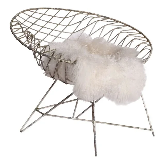 Vintage Wire Chair with Patina, 1970s