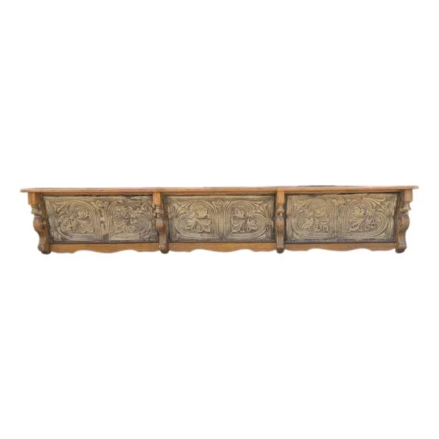 Vintage Wood and Pressed Tin Shelf (Fleur De Lis)