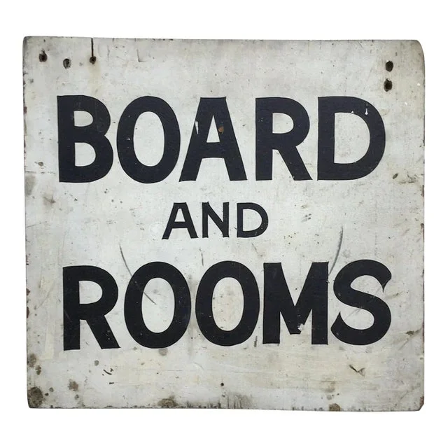 Vintage Wood Board and Rooms Sign