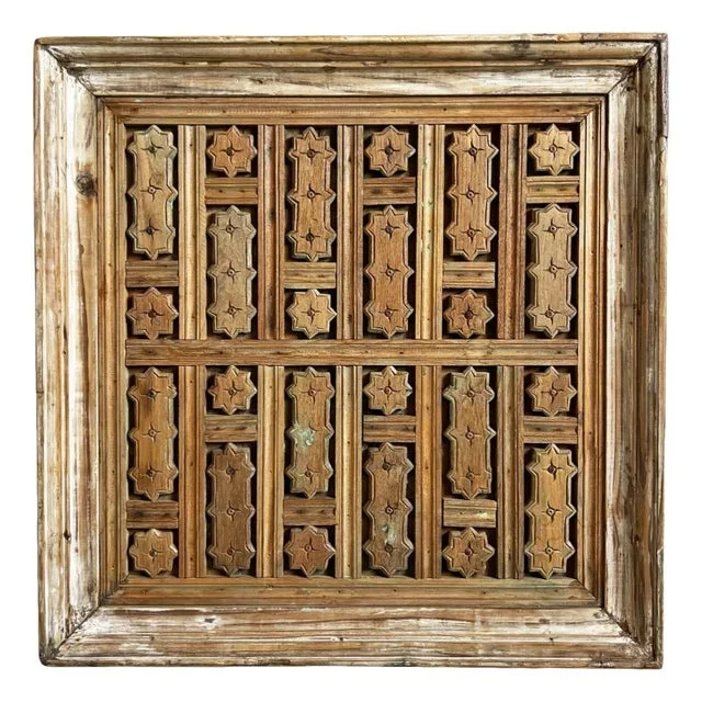 Vintage Wood Carved Ceiling Panel