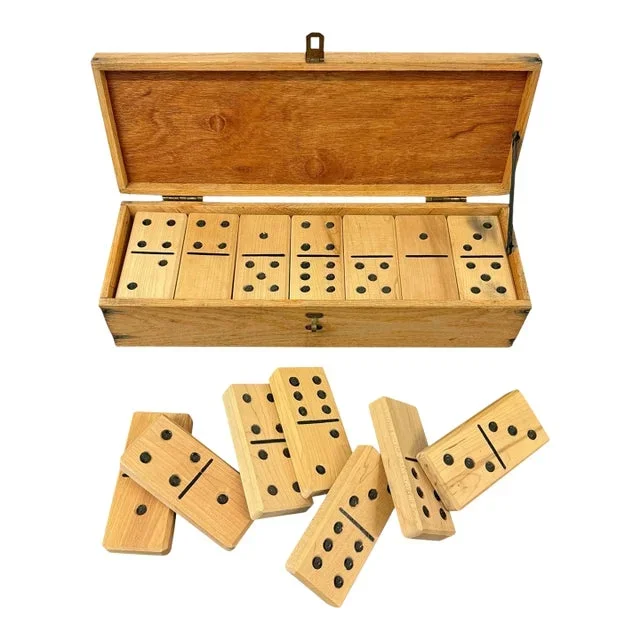 Vintage Wood Set of Dominoes