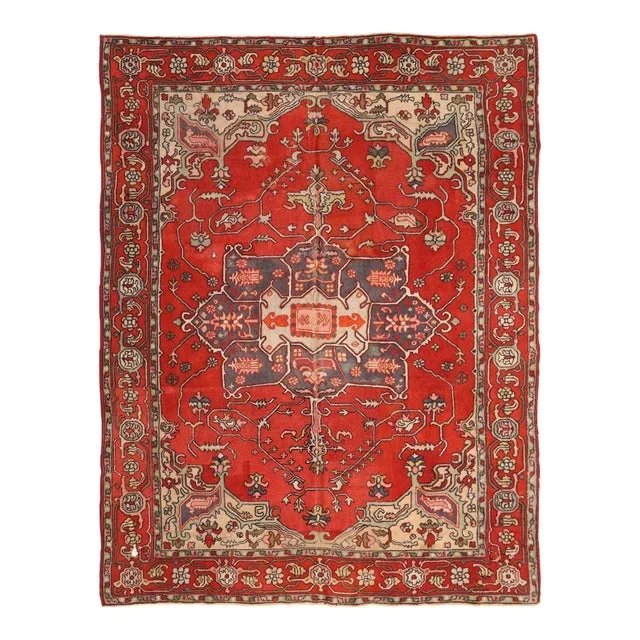 Vintage Wool Rug by Tetex – Persian Serapi Design, Hand Tufted in Germany