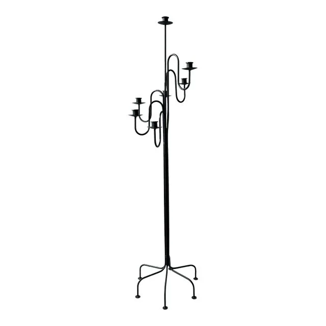 Vintage Wrought Iron Floor Candelabra
