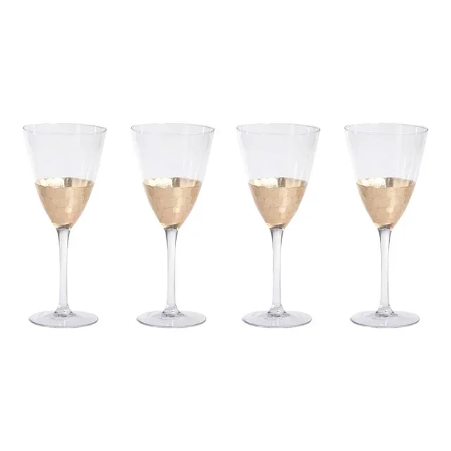 Vitorrio Gold Wine Glass, Set of 4