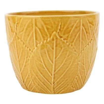 Viva Garden Embossed Leaves Cachepot by Vietri