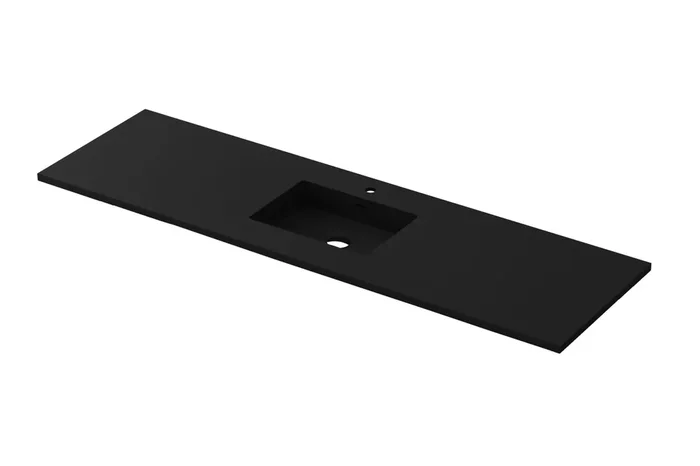 Viva Stone 72″ Single Sink Matte Black – Solid Surface Countertop