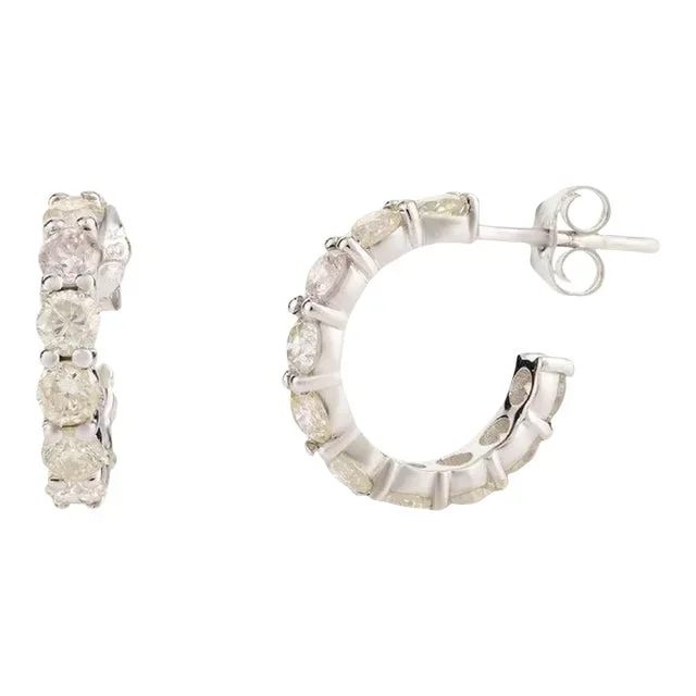 VRJewels Modern Diamond Dainty Hoop Earrings – 2 Pieces