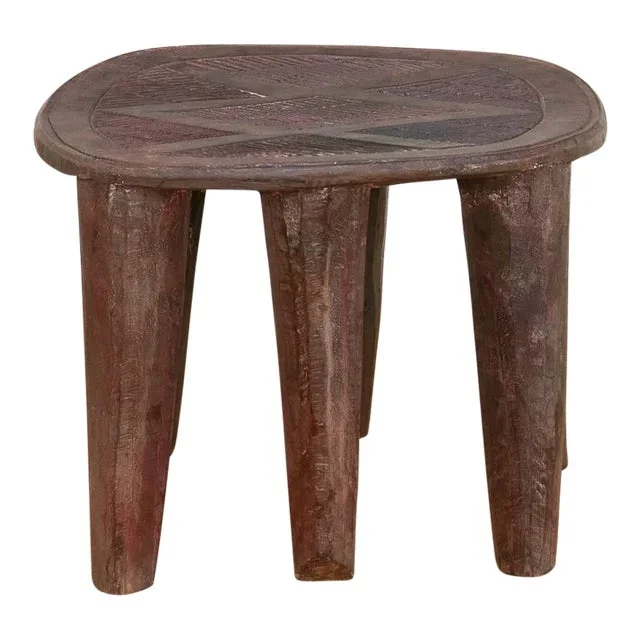 Wabi Sabi Style African End Table