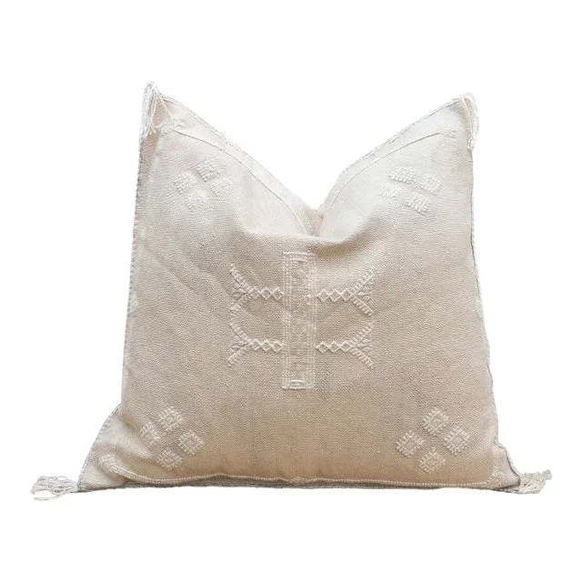 Wadi White Silk Rug Pillow