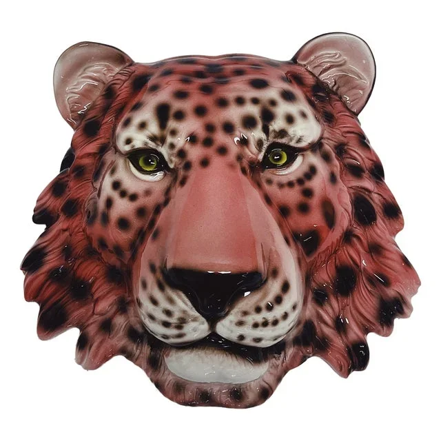 Wall Mask Ceramic Leopard Pink from Ceramiche Boxer