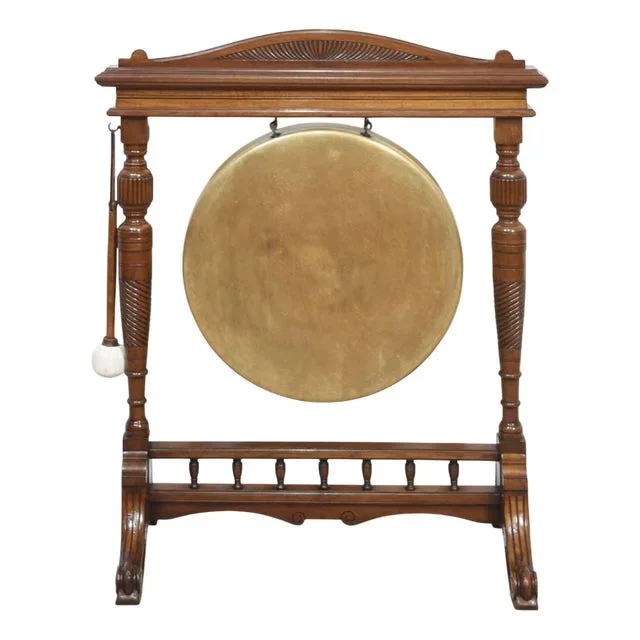 Walnut Framed Dinner Gong, 1890s