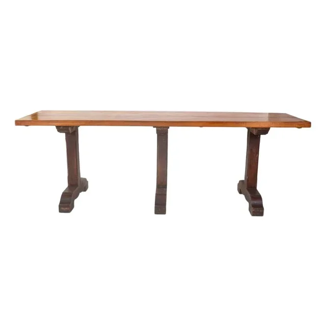 Walnut Refectory Table, Italy, 1900s