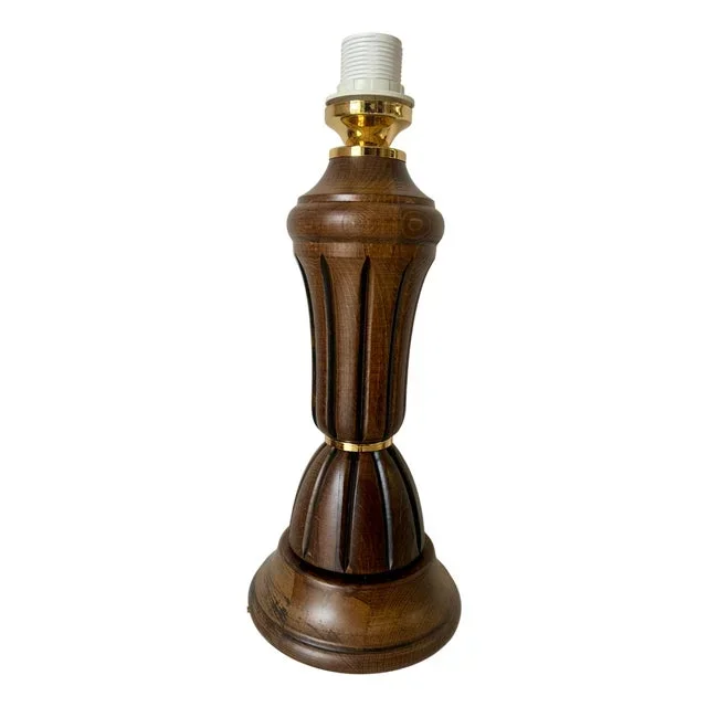 Walnut Wood Lamp, 1980s