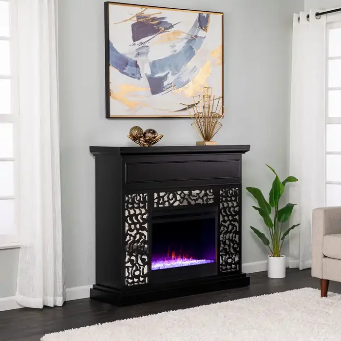 Wansford Color Changing Fireplace – Black