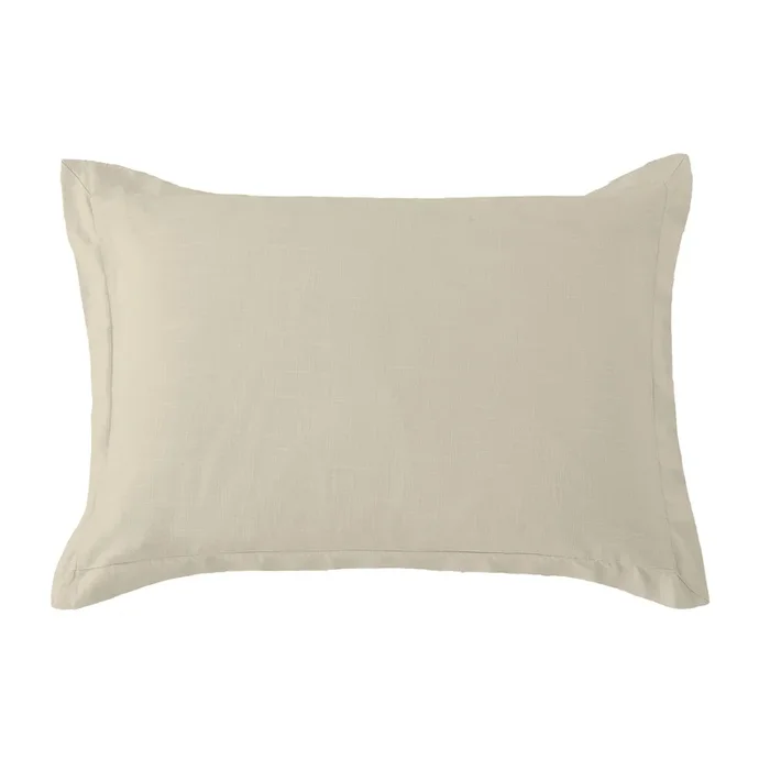 Washed Linen Tailored King Sham, Light Tan