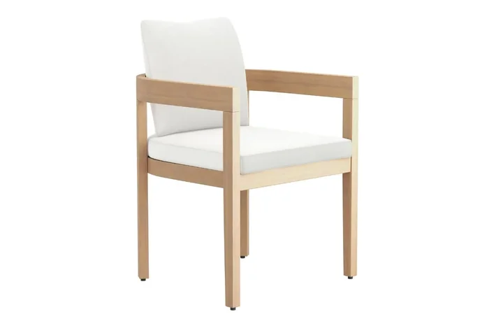 Wesley Outdoor Side Chair in White/Natural