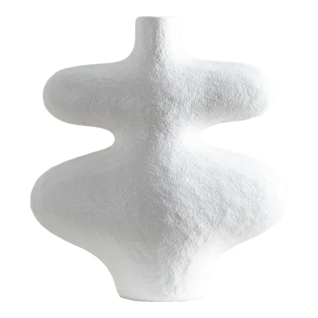 Whisper Vase, White Handmade Object Sculpture