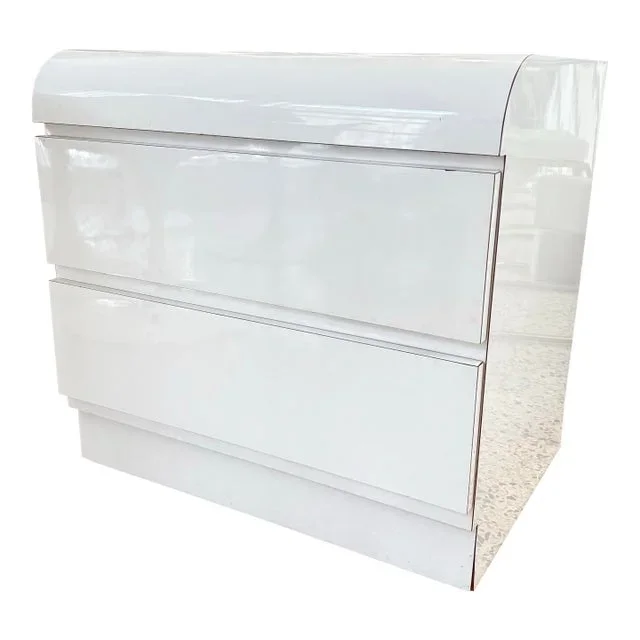 White Gloss Waterfall Edge Nightstand