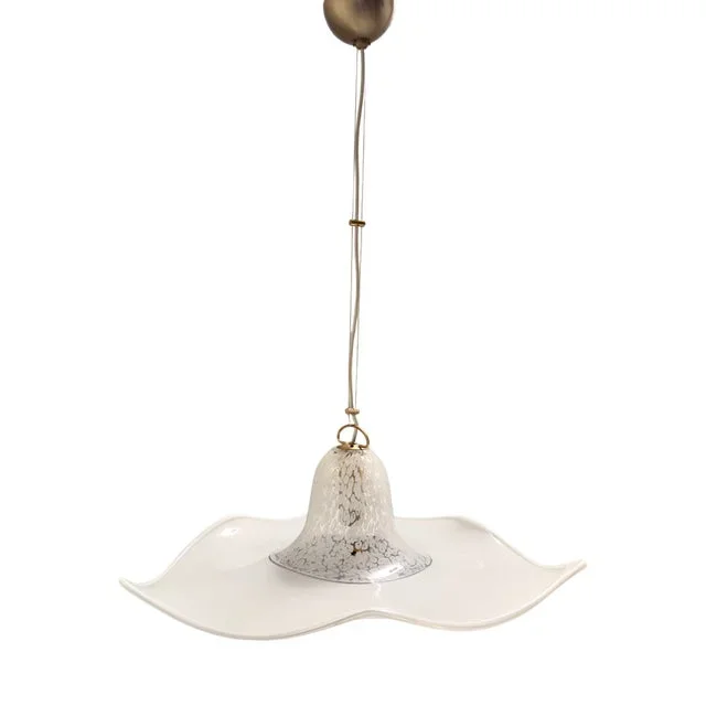 White Murano Glass Pendant from La Murrina, 1980s