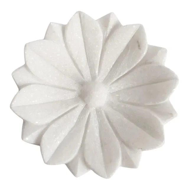 White Small Marble Lotus Dish