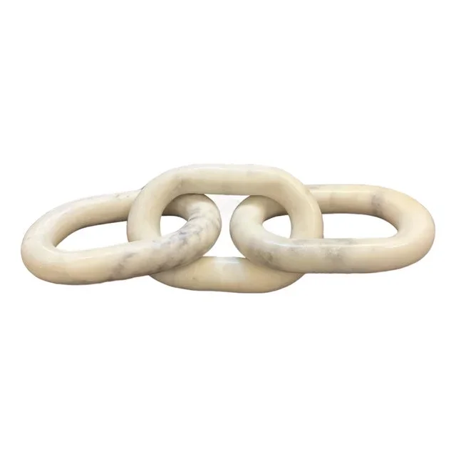 White Stone Oval Links