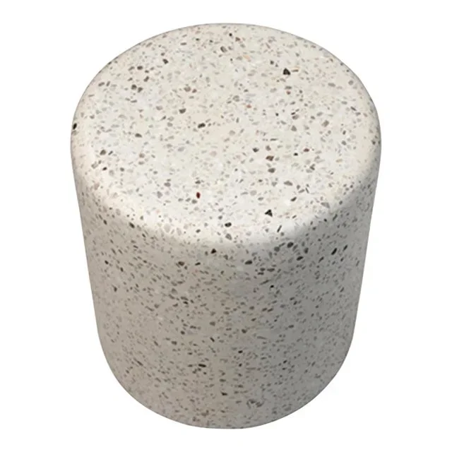 White Terrazzo Round Side Table Small