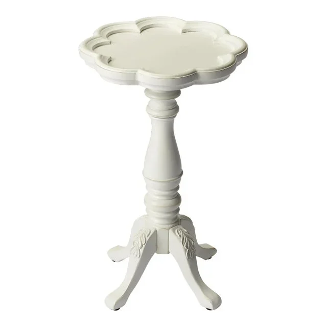 Whitman Scalloped Edge Accent Table, White