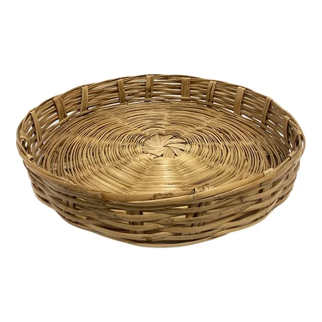 Wicker Round Breakfast Tray