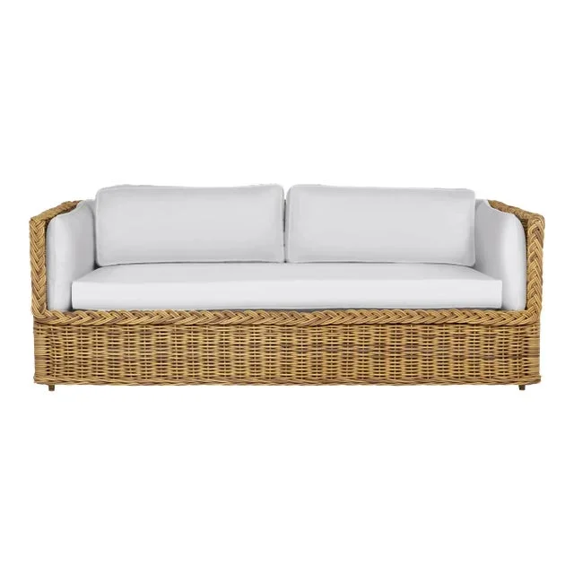 Wicker Works Squareback Sofa in Natural