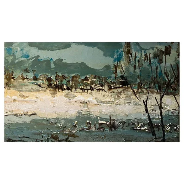 William Goliasch, Lac de Joux, Oil on Wood, 1974