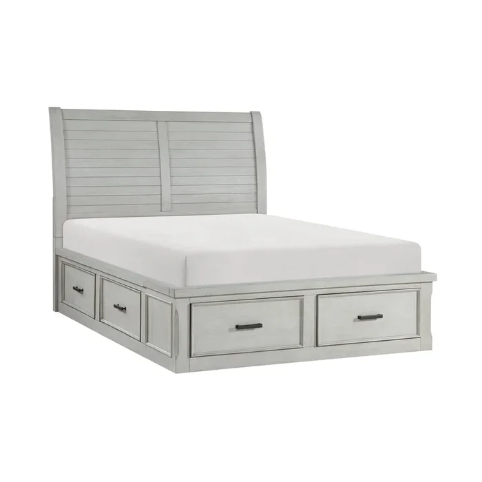 Willowbrook Light Gray Queen Storage Platform Bed