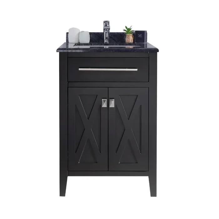 Wimbledon – 24 – Espresso Cabinet + Black Wood Marble Countertop