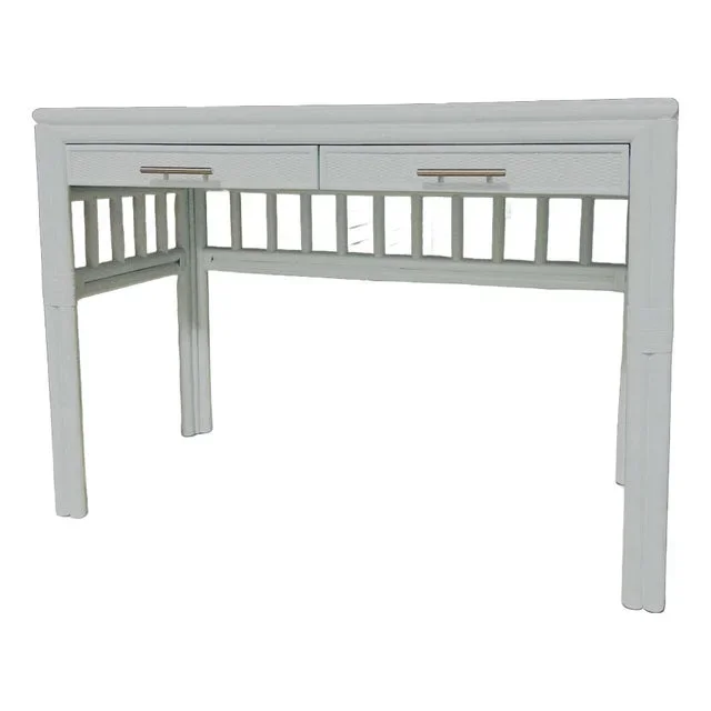 Windy Blue Coastal Bamboo Console Table/Desk