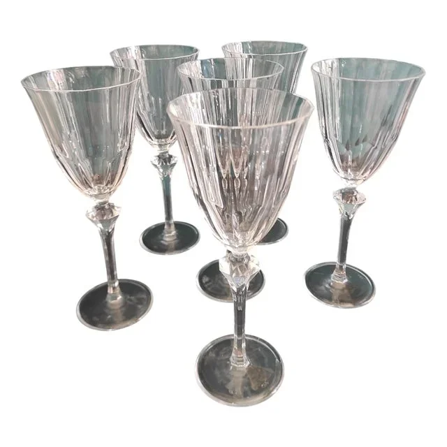Wine Glasses Mod. Diamantis from Cristal D’Arques, 1990s, Set of 6