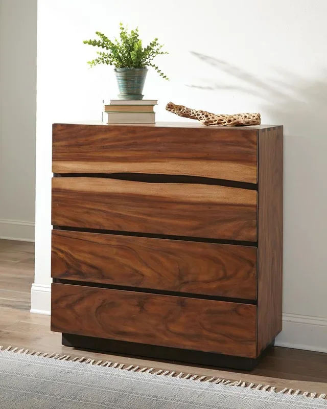 Winslow Smokey Walnut and Coffee Bean 4-Drawer Chest