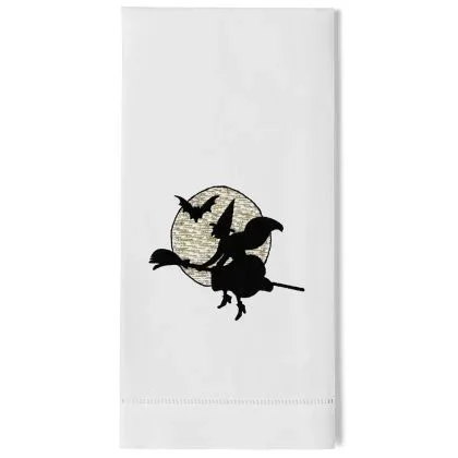 Witch Silhouette Hand Towel by Henry Handwork