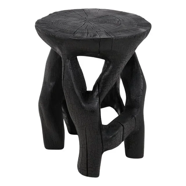 Wood Sculptural Side Table by Logniture