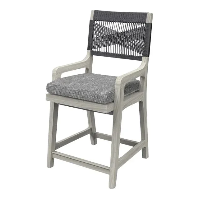 Woodbridge Furniture Bellevue Counter Stool, Weathered Teak Finish