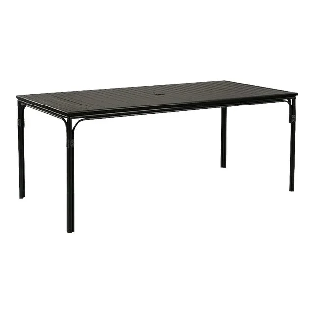 Woodbridge Furniture Carlyle Outdoor Dining Table, Satin Black Finish