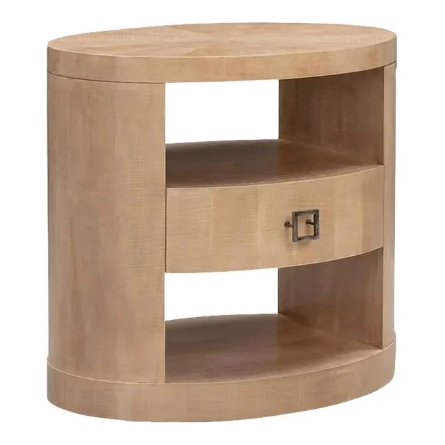 Woodbridge Furniture Norah Oval Bedside Table, Paraiso Finish