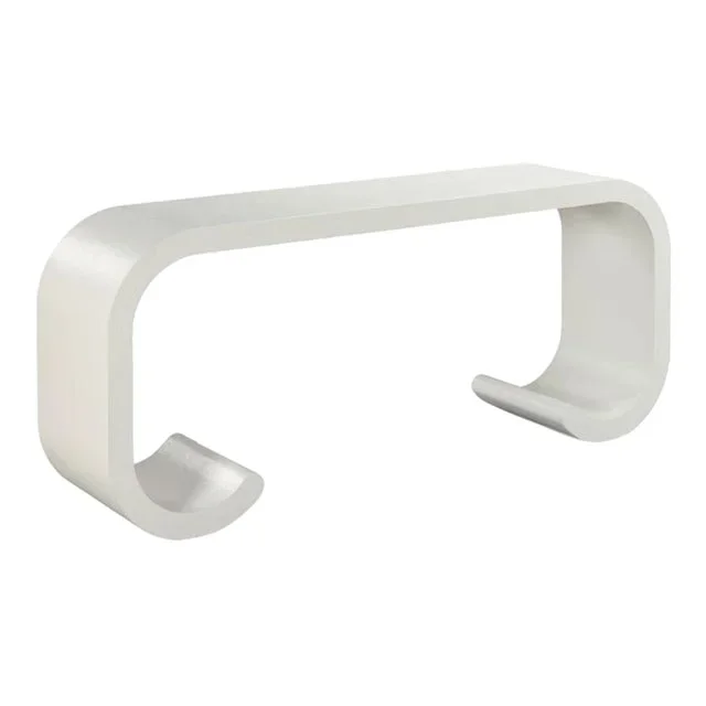 Woodbridge Furniture Scroll Console, Gesso White Finish