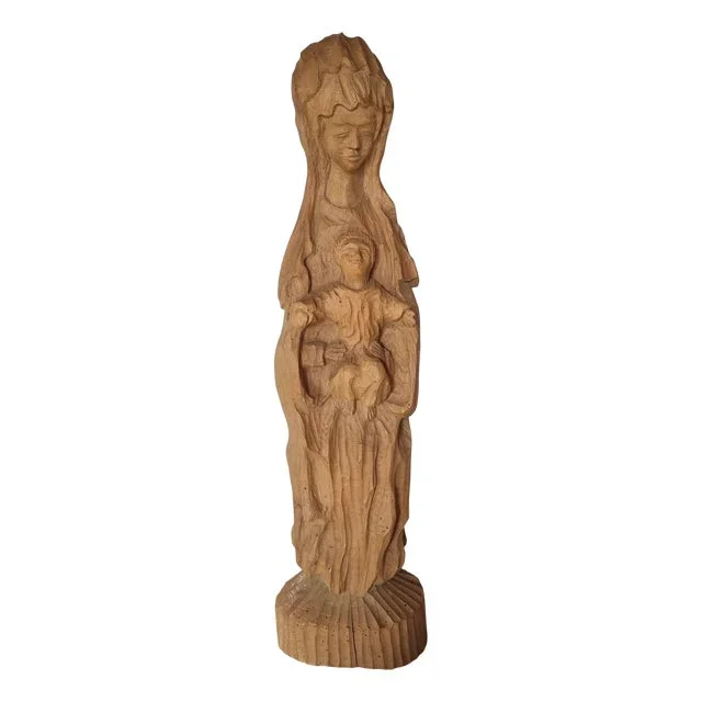 Wooden Statue Virgin and Child, Italy, 1883