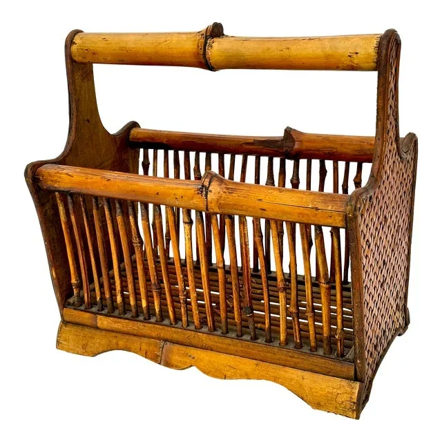 Woven & Split Bamboo Magazine Rack
