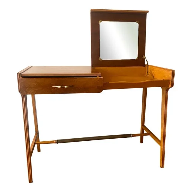 Writing Desk with Folding Mirror and Drawer attributed to Giò Ponti, Italy, 1950s
