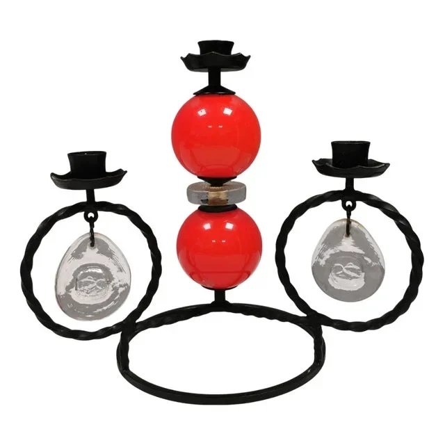 Wrought Iron Candleholder by Erik Höglund, 1960s